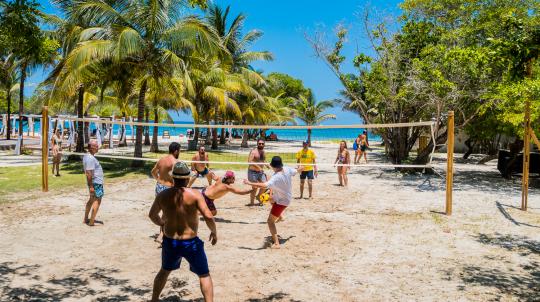 Beach volleyball court